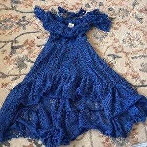 Elegant Blue Lace Kids Dress